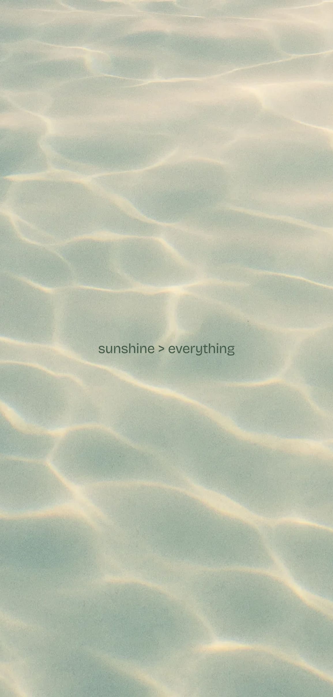 July summer wallpaper with the phrase ‘sunshine > everything’